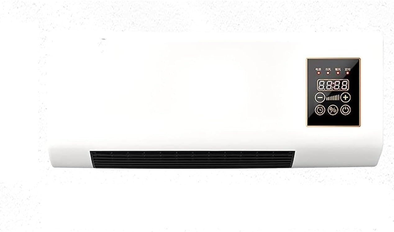 Mini Ventilateur Mural, Unité De Refroidissement Portable Pour Bureau De Chambre à Coucher. 30dB Fonctionnement Silencieux, écran Tactile Intelligent Et Télécommande.Chaleur Instantanée, Arrêt Automat