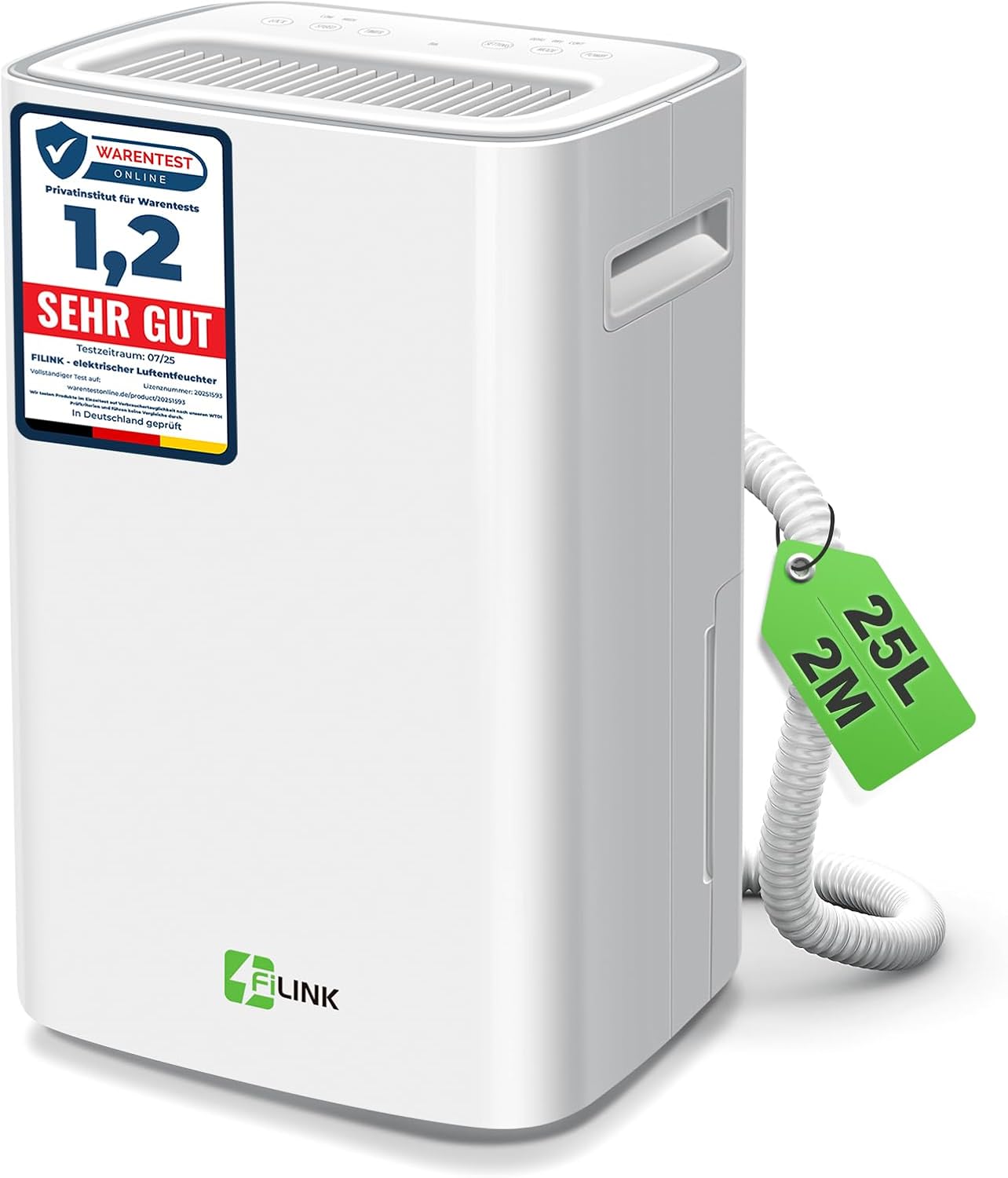 Deshumidificateur D Air 9L/Jour, Déshumidificateur Electrique, Minuterie 24H, Verrouillage Pour Enfants, Protection Anti Débordement, 60m³(25m²), Pour Maison, Appartement, Salle De Bain, Chambre, Cave