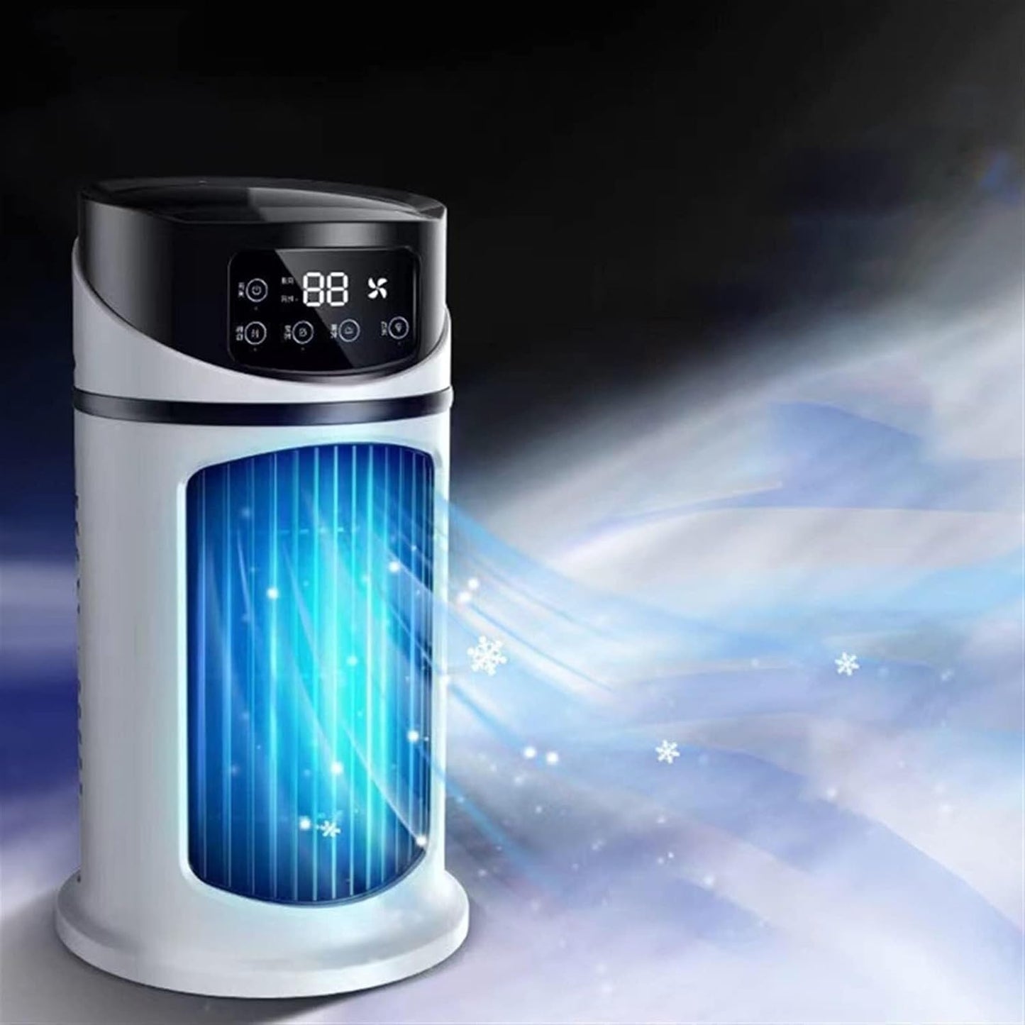 Mini Refroidisseur D'air Mobile Avec 3 Niveaux De Ventilateur, Ventilateur De Table Silencieux Avec Refroidissement Par évaporation, Inclinaison Réglable Et Réservoir D'eau De 2 L Pour Chambre à