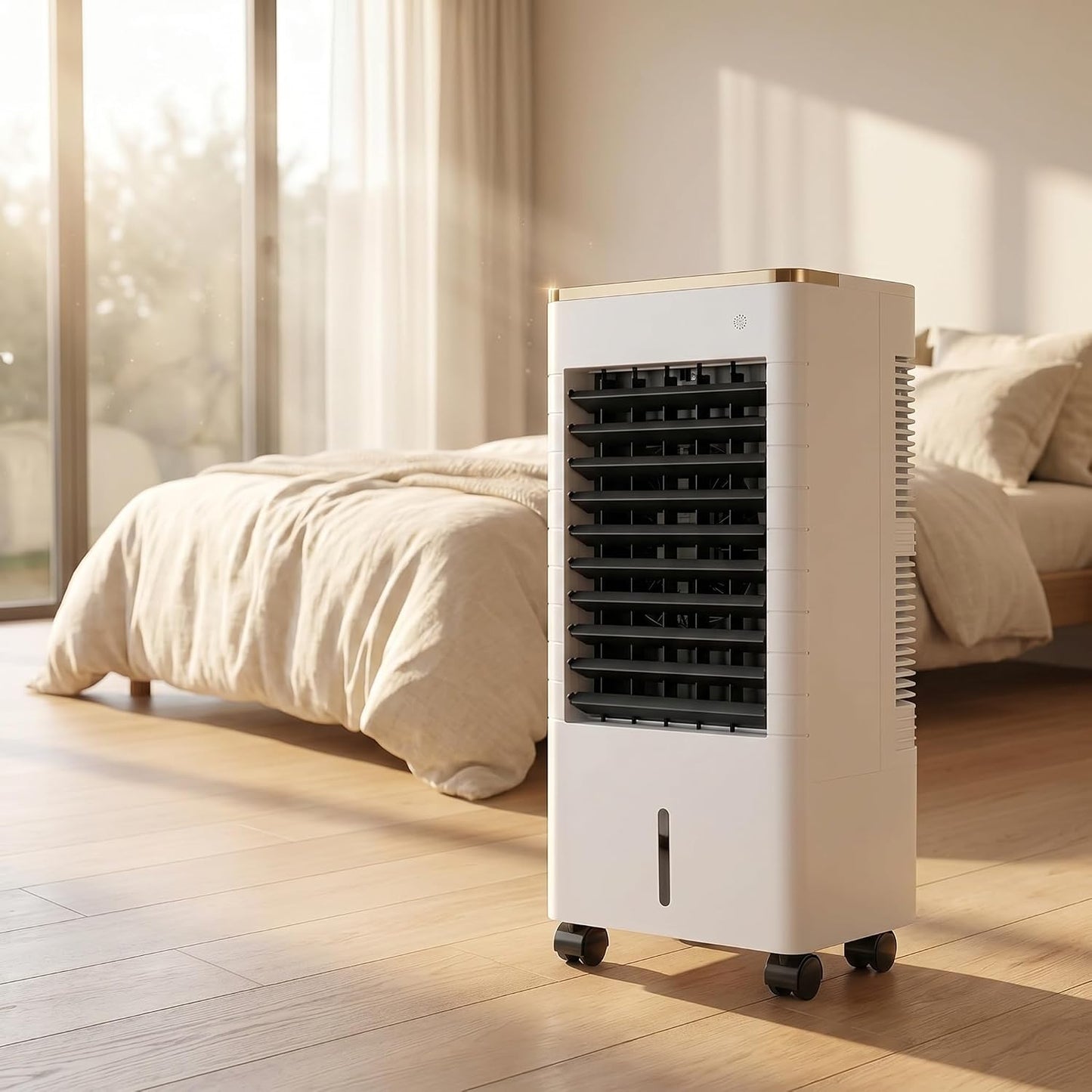 Refroidisseur Dair Par Évaporation, Ventilateur Portable Sans Fenêtre, 3 Vitesses De Ventilation Avec Télécommande, Diffusion Dair Grand Angle À 90°, Minuterie 12 H, Ventilateur Rafraîchissant