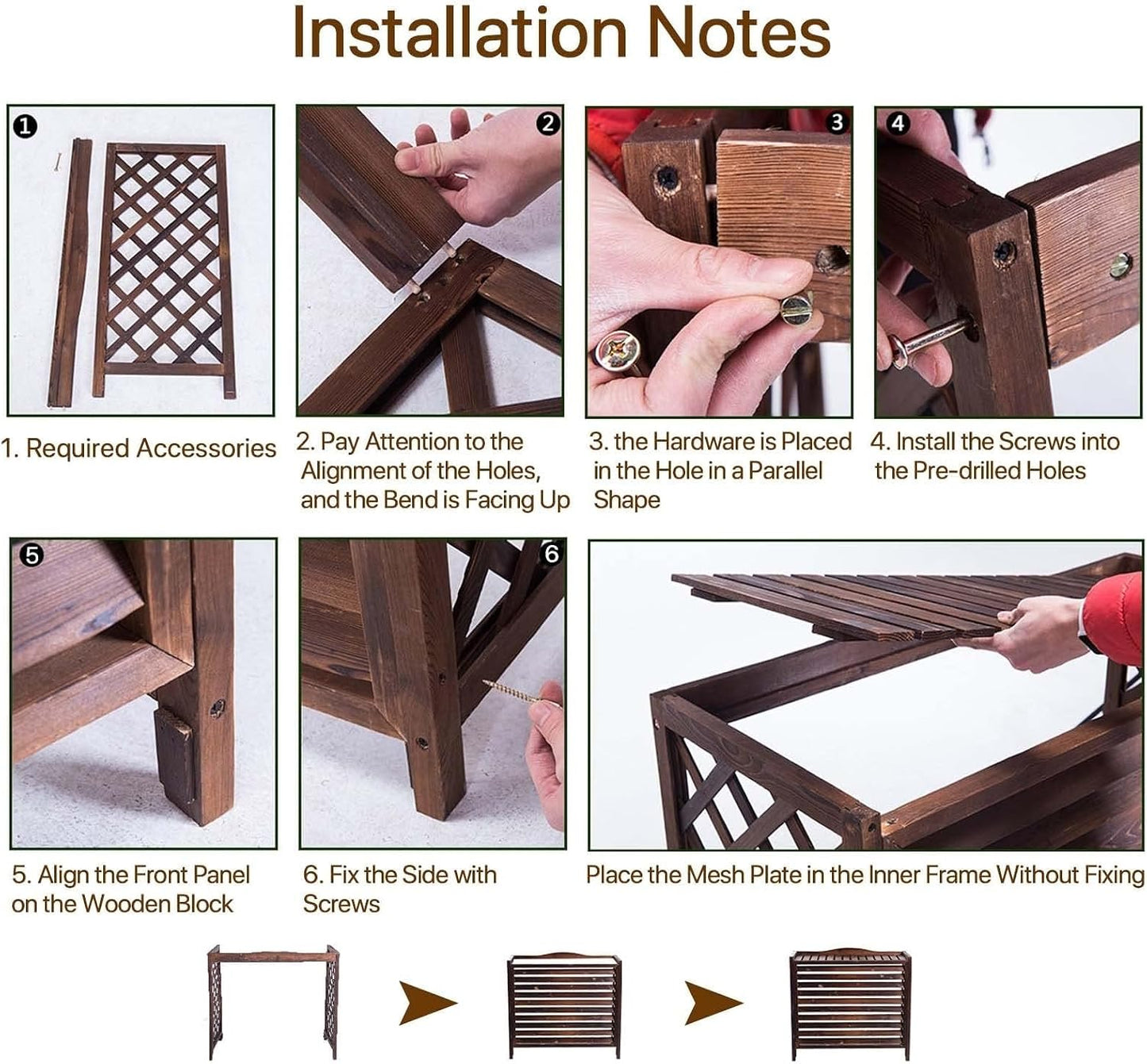 Filet De Protection Pour Climatiseur De Fenêtre, Housse De Protection Pour Unité De Condensation, Séparateur En Bois, Coque De Poubelle, Support De Climatiseur Caché, Jardin