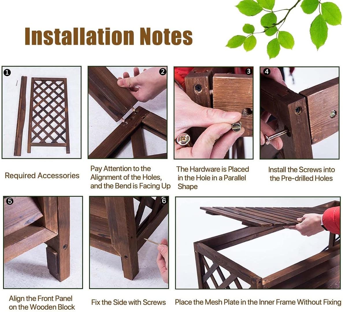 GENERIC Housse En Bois Pour Climatiseur - Écran Décoratif Pour Pompe à Chaleur - En Bois Massif - Avec Pot De Fleurs Cachées Pour Un Attrait Amélioré