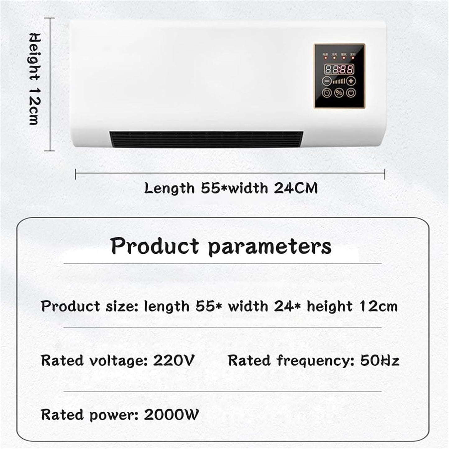 Mini Ventilateur - AC Portable Mural Pour Un Refroidissement Efficace Dans La Chambre Et Le Bureau, Conception Compacte Avec Télécommande (54 * 20 * 11.5cm)