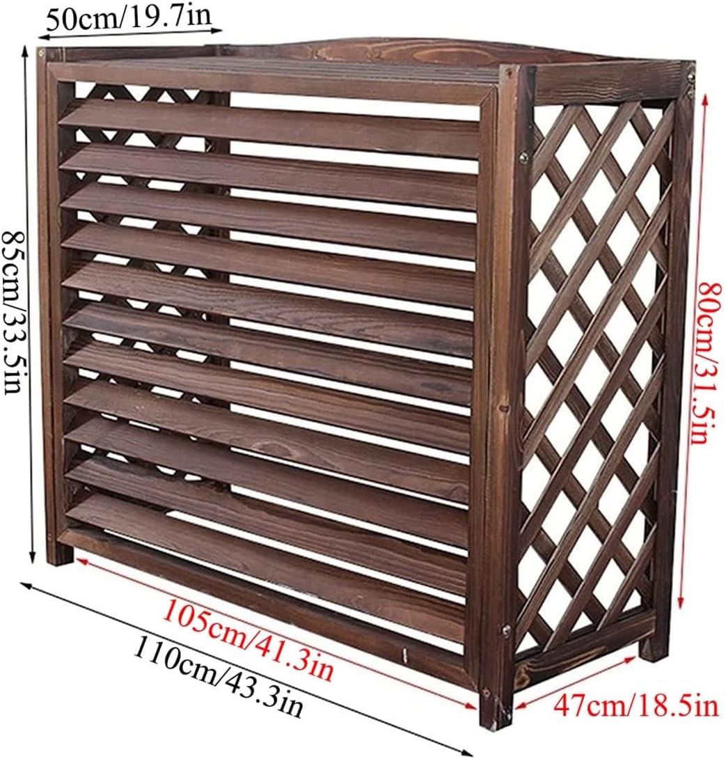 Clôture De Confidentialité Pour Climatiseur Extérieur, Protection Pour Pompes à Chaleur En Bois De Jardin, Support De Fleurs En Bois Massif Résistant Aux Intempéries, Ins