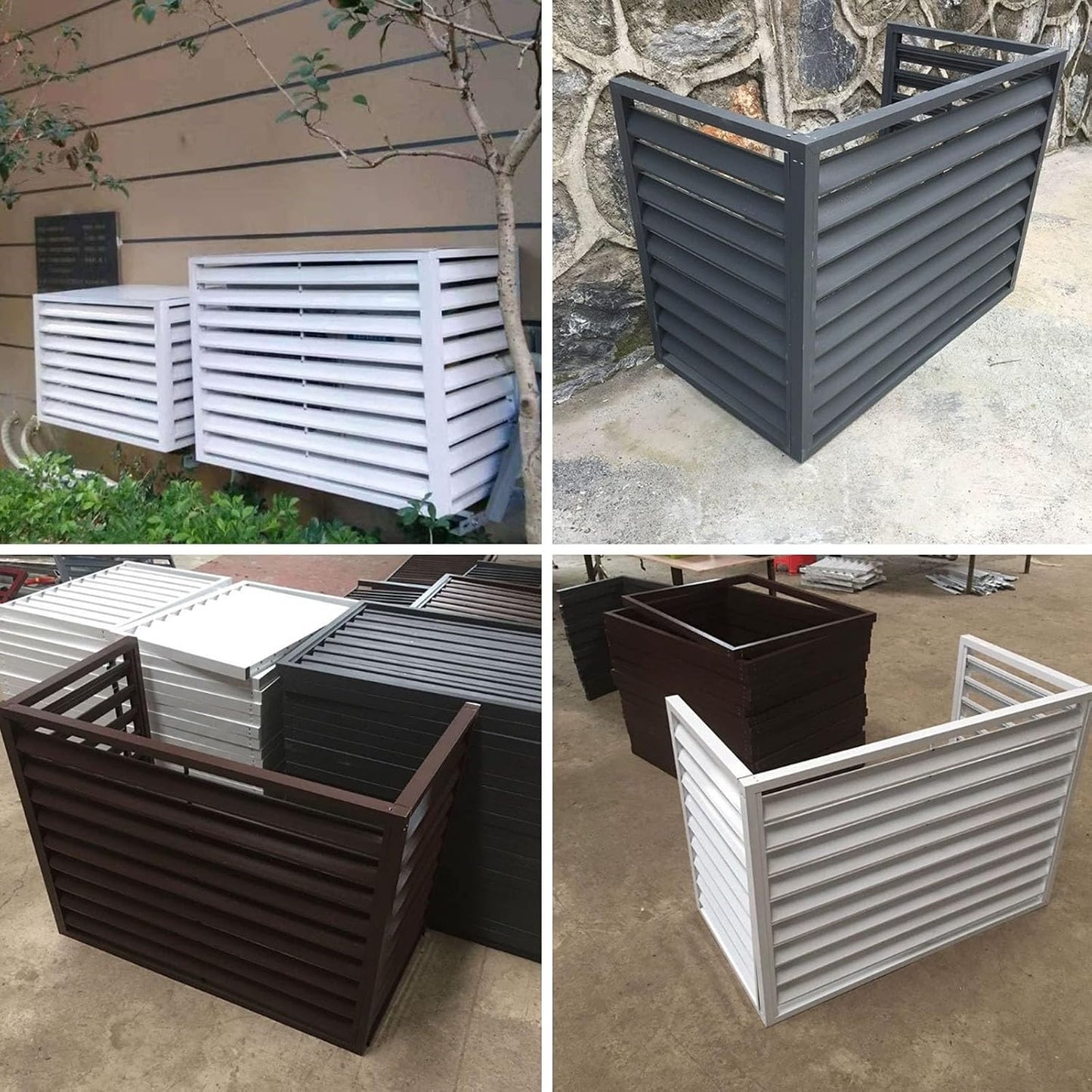 GENERIC Housse De Protection En Aluminium Pour Climatiseur - Résistante Aux Intempéries - Coupe-vent Et à La Grêle - Pour Unités Extérieures, Intérieur/extérieur