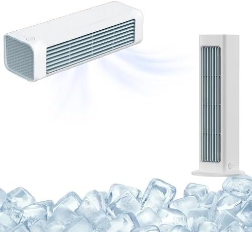 GENERIC Qinux Breezamax 2025 Refroidisseur D'air, Ventilateur Sans Lame Mural Ultra Silencieux Avec Batterie Rechargeable, Refroidissement De Bureau Efficace Sur L'énergie Portable Pour Chambre à Coucher, Bur
