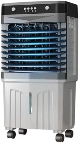 GENERIC Refroidisseur D'évaporation Portable, 1800CFM Climatiseur Industriel De Marais Pour Garage, Ventilateur à 3 Vitesses Calme Avec Télécommande, Packs De Glace, Minuterie 12H, 120 Oscillation, Roues à Dé