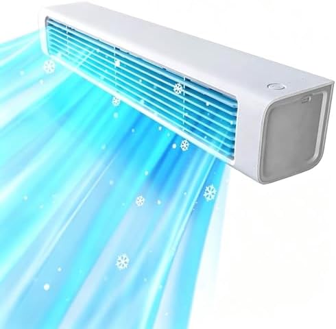 GENERIC Refroidisseur D'air Sans Fil à 3 Vitesses Avec Télécommande, Ventilateur De Bureau Sans Lame Pour Bureau à Chambre à Coucher, Unité De Climatisation Portable Oscillante De 60 ° Pour Le Support Mural D