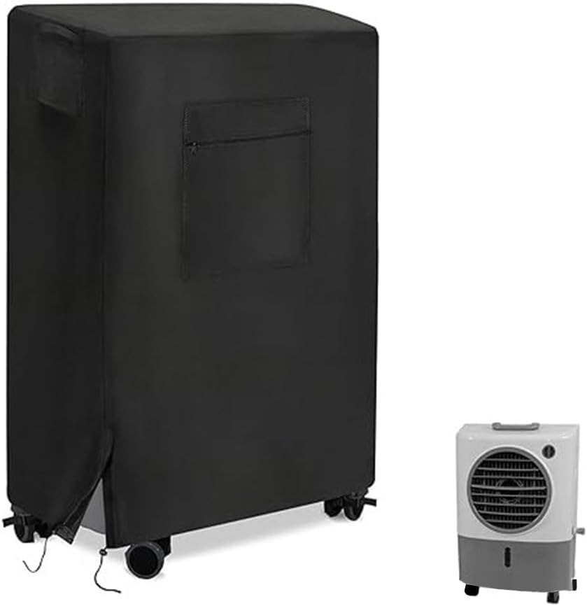  FACAIIO Housse De Refroidisseur D'air étanche 600D Par évaporation, Sangle Réglable, Aérations Latérales, Installation Facile, Utilisation En Extérieur