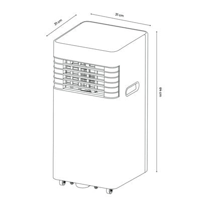  Climatiseur Mobile 12 M², 5000 BTU - H. 64 X L. 31 X P.31 Cm