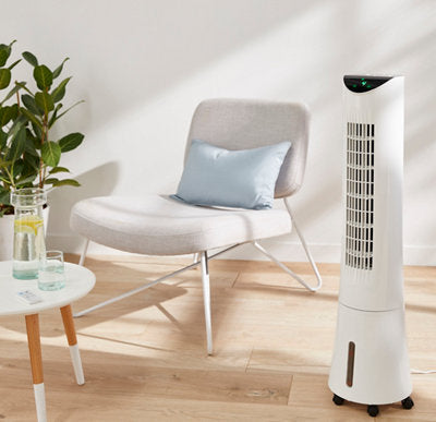  Rafraîchisseur D'air Oscillant Avec Timer 9h - Blanc