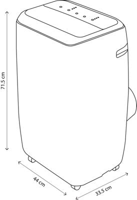  Climatiseur Mobile Réversible "Kuban" Blanc, 12000 BTU - H. 71,5 X L. 44 X P. 33,5 Cm