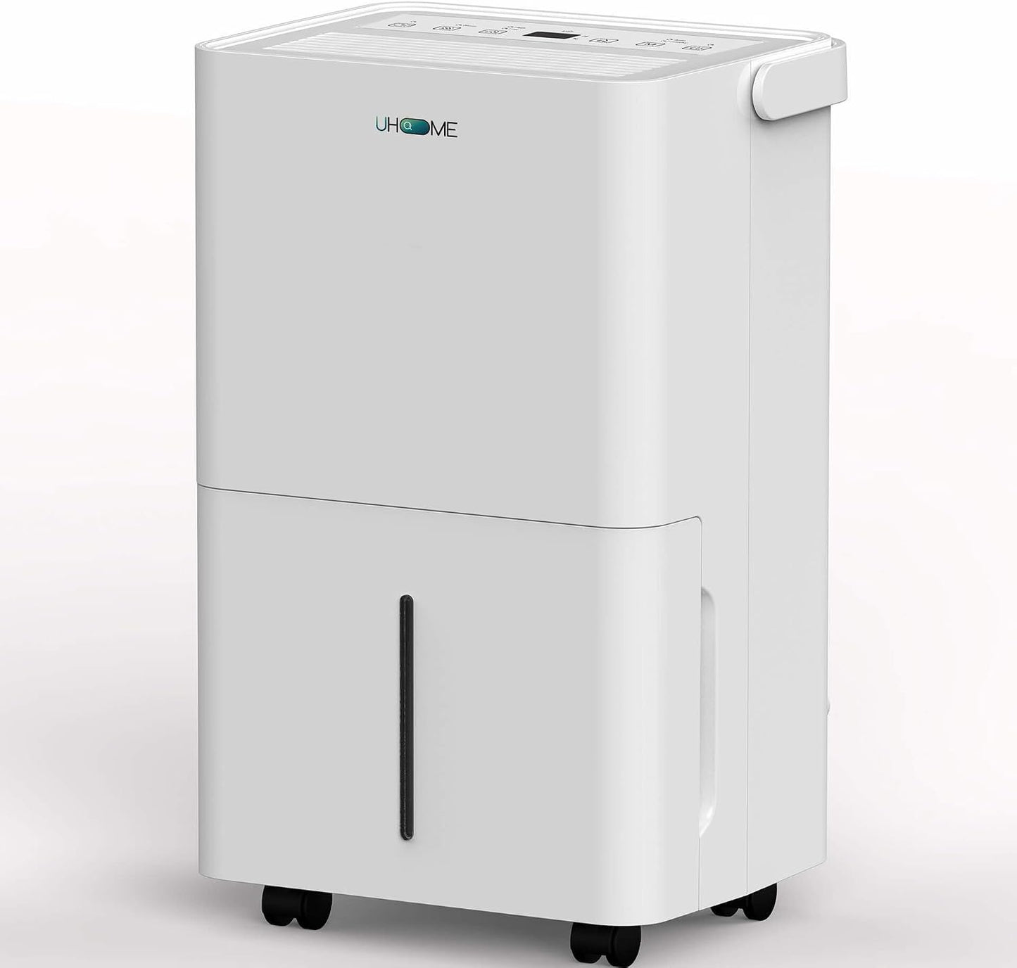  Uhome Déshumidificateur électrique, 12 L/24 H, Déshumidificateur D'ambiance 54 M³/18 M², Avec Arrêt Automatique, Capteur D'humidité, Mode Lavage Et Filtre à Charbon Actif, Tuyau D'arrosage