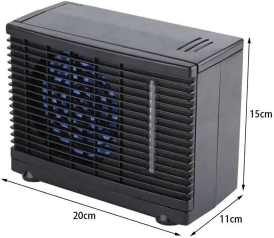  Ventilateur De Refroidissement Portable Pour Voiture, Conditionneur D'air évaporatif Réglable Avec Réservoir D'eau Glacée, Faible Bruit De 3 à 5 Heures, Pour Véhicule, Camion, Camping-car, Noir