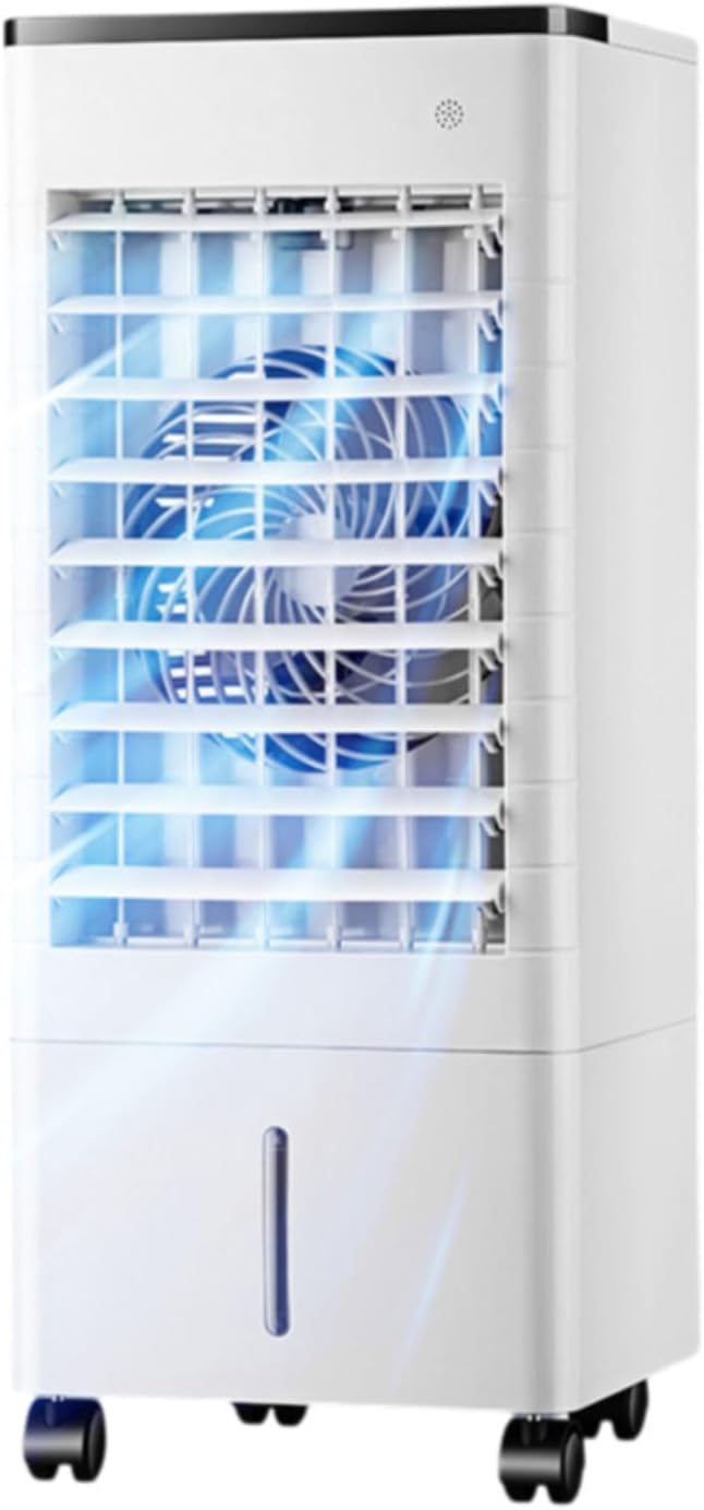 GENERIC Réservoir D'eau Portable De Refroidisseur D'air 9L, Ventilateur Avec Minuterie Et Télécommande, Climatisation Silencieuse Sans échappement, Refroidissement Mobile Pour La Maison Et Le Bureau, Blanc