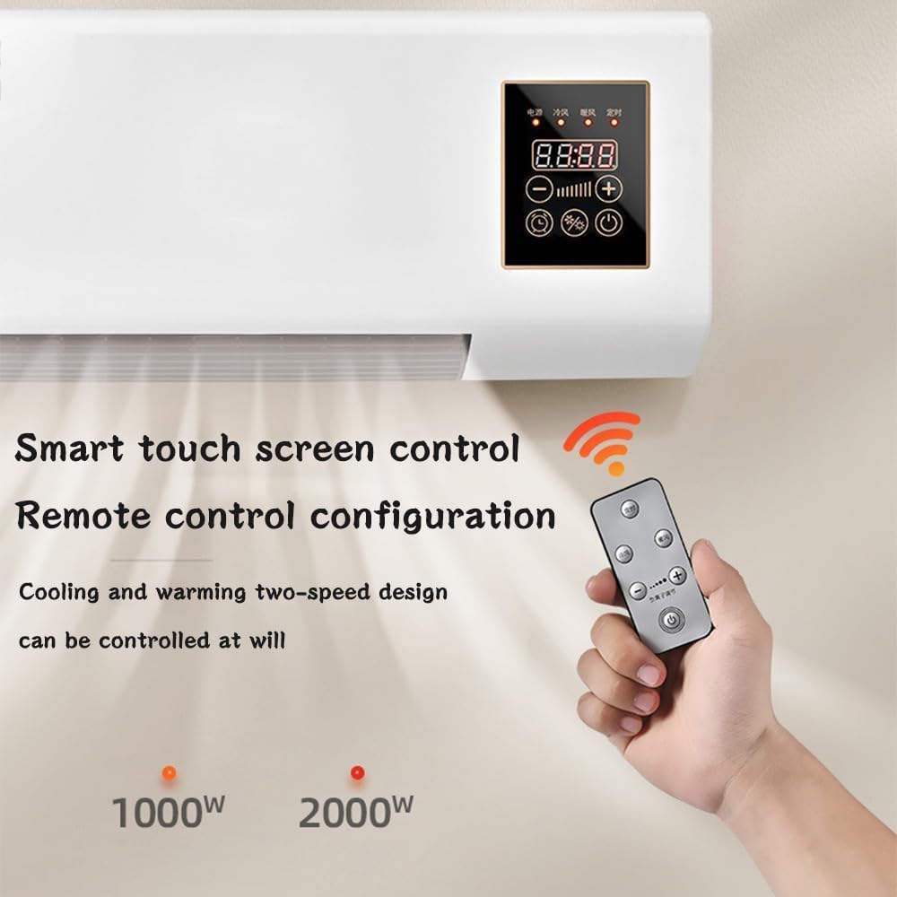 Climatiseur Portable 2000 Avec Avec à Dissentil - Unité Murale De Refroidissement Et De Chauffage Pour La Maison, Le Bureau Et La Chambre Fonction, De Minuterie Intelligente