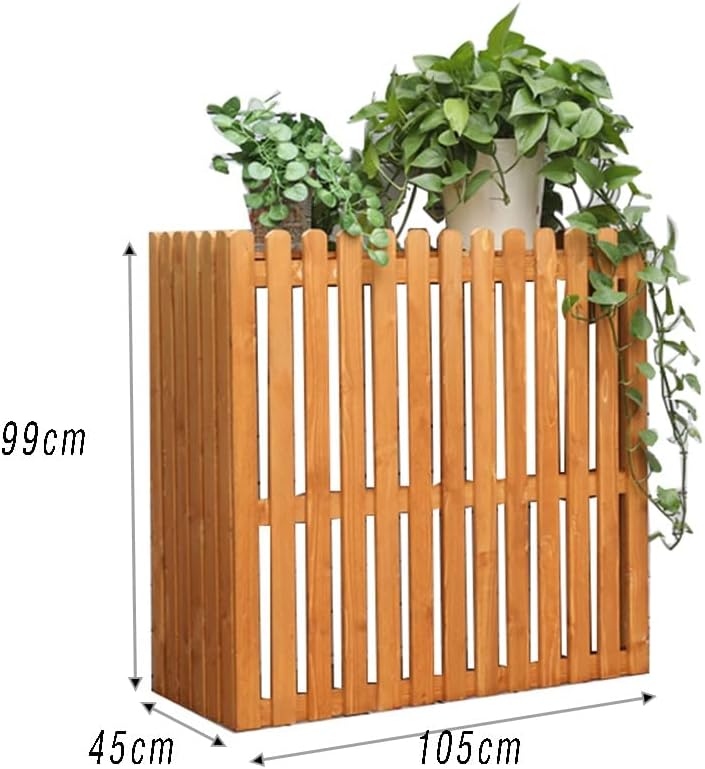 GENERIC Housse De Climatiseur Extérieur – Clôture En Bois Pour Unité Divisée – Bleu – 105 X 45 X 99 Cm – Protection élégante Pour Unités CVC Et Décoration De Jardin
