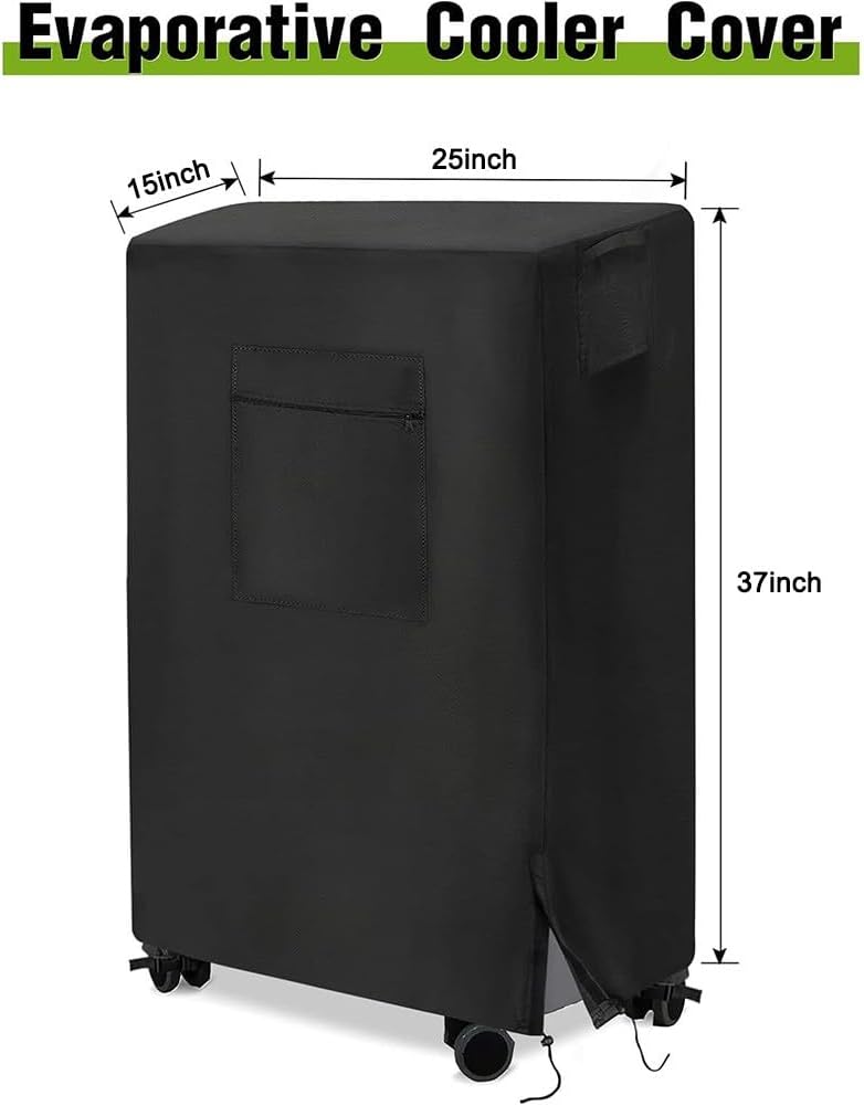  FACAIIO Housse De Refroidisseur D'air étanche 600D Par évaporation, Sangle Réglable, Aérations Latérales, Installation Facile, Utilisation En Extérieur