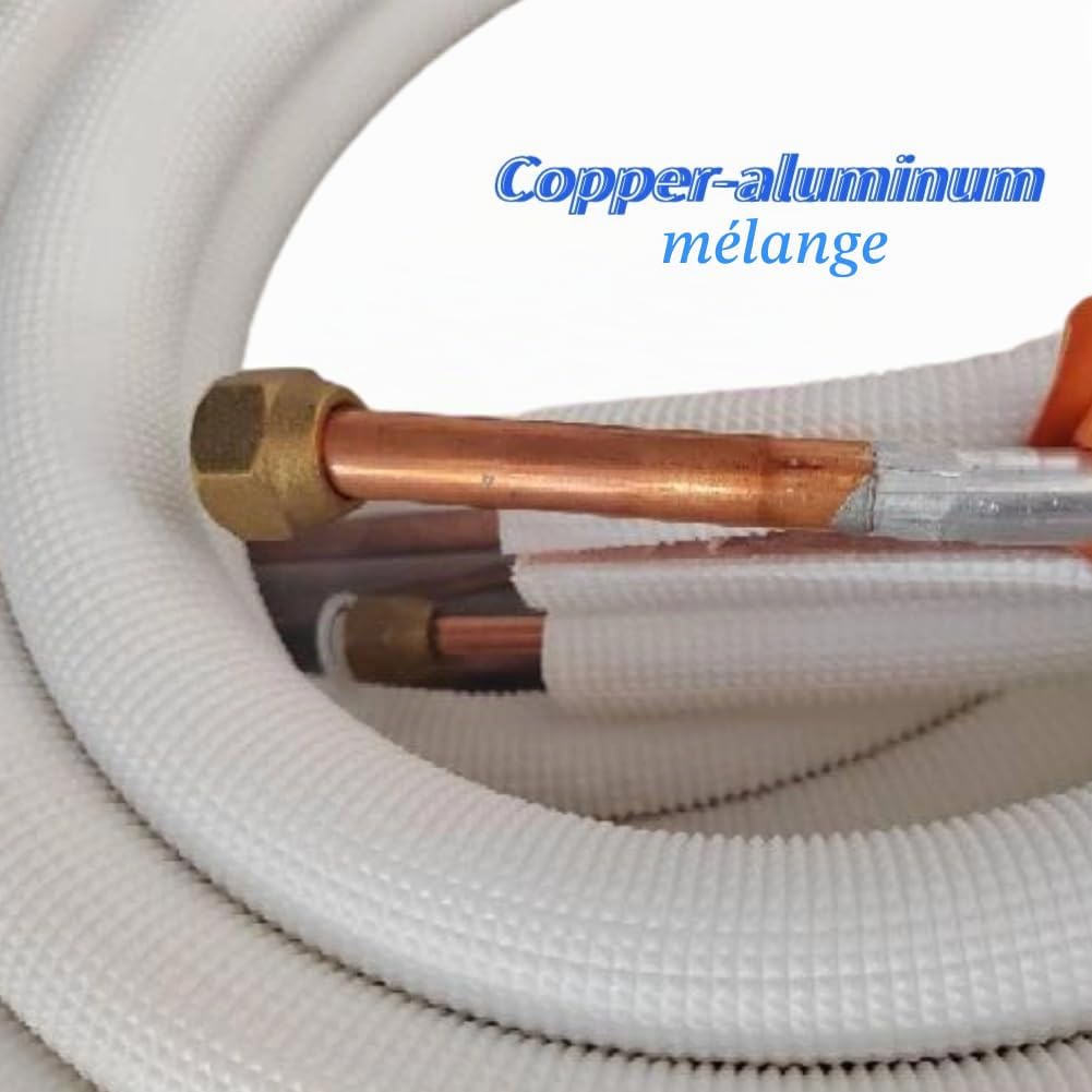  1/2 / 3M Isolant Cuivre - Aluminium Tube Hybride Split 5/8 '' 3/8 '' Air Conditioning Pipeline Connect Pair Coil - 1M Français Méthode