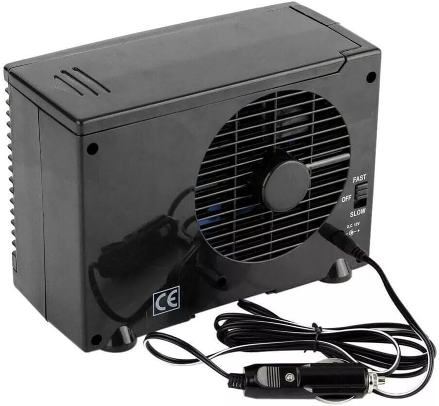  Ventilateur De Refroidissement Portable Pour Voiture, Conditionneur D'air évaporatif Réglable Avec Réservoir D'eau Glacée, Faible Bruit De 3 à 5 Heures, Pour Véhicule, Camion, Camping-car, Noir