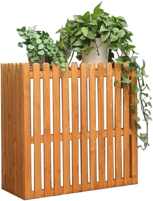 GENERIC Housse De Climatiseur Extérieur – Clôture En Bois Pour Unité Divisée – Bleu – 105 X 45 X 99 Cm – Protection élégante Pour Unités CVC Et Décoration De Jardin