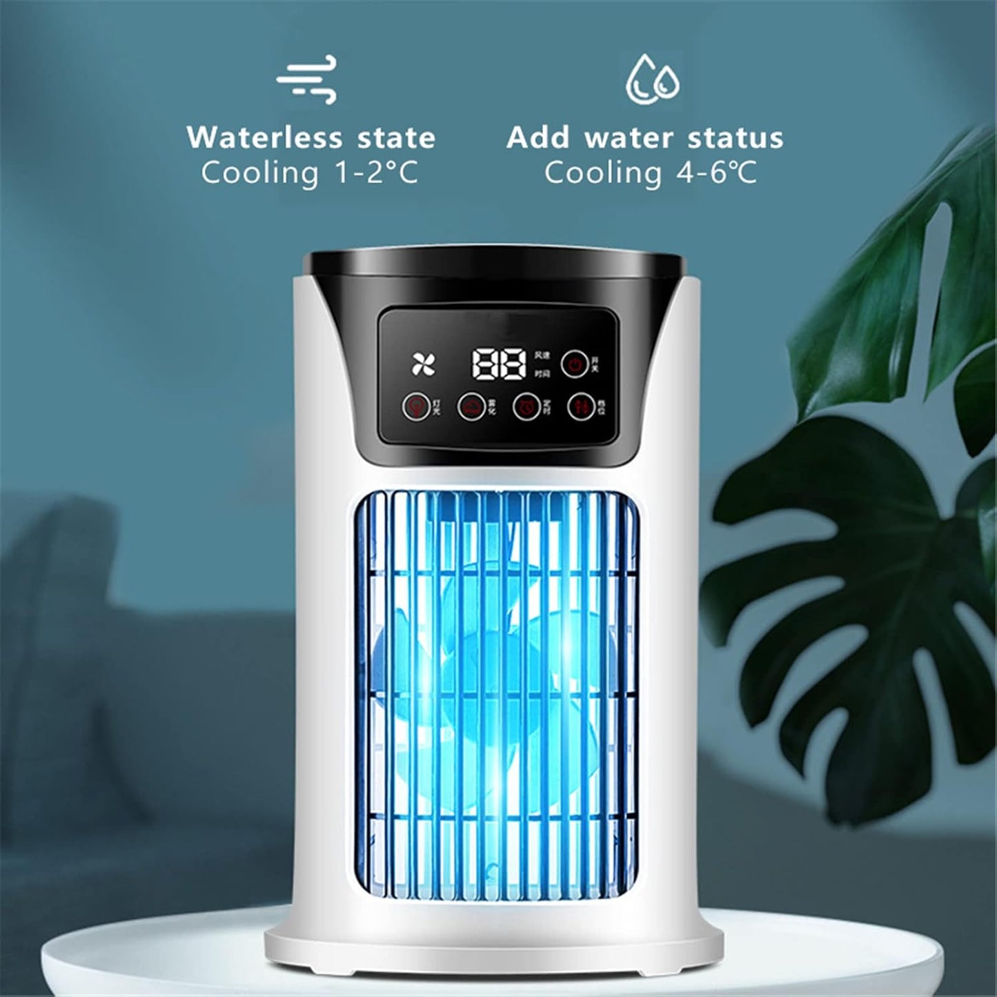 GENERIC Ventilateur De Refroidissement Portable Par évaporation, Ventilateur De Bureau USB Avec Vitesses Réglables Et Fonction Brume D'eau, Refroidisseur Personnel Sans Pales Pour Bureau, Chambre, Salle De