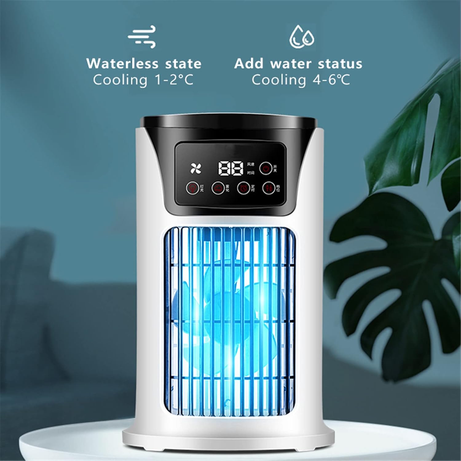 GENERIC Ventilateur De Refroidissement Portable Par évaporation, Ventilateur De Bureau USB Avec Vitesses Réglables Et Fonction Brume D'eau, Refroidisseur Personnel Sans Pales Pour Bureau, Chambre, Salle De