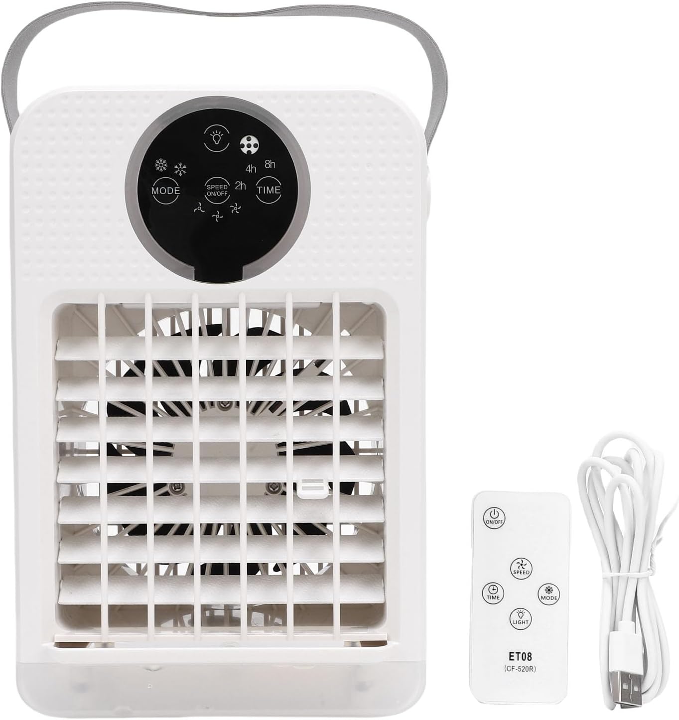  Climatiseur Portable 4 En Refroidisseur D Par Vaporation Humidificateur 700 ML Ventilateur De Bureau Avec 3 Vitesses Et 7 Couleurs LED