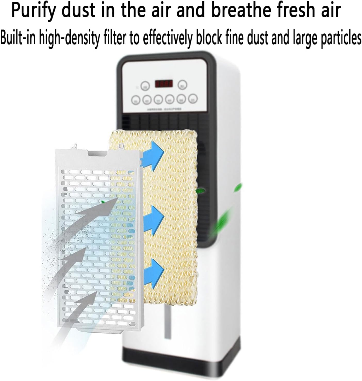 GENERIC Climatiseur Portable 3 En 1 Avec Réservoir De 3 L, 4 Modes Et 3 Vitesses, Minuterie De 12 H, Climatiseur Portatif Au Sol Pour Chambre Intérieure