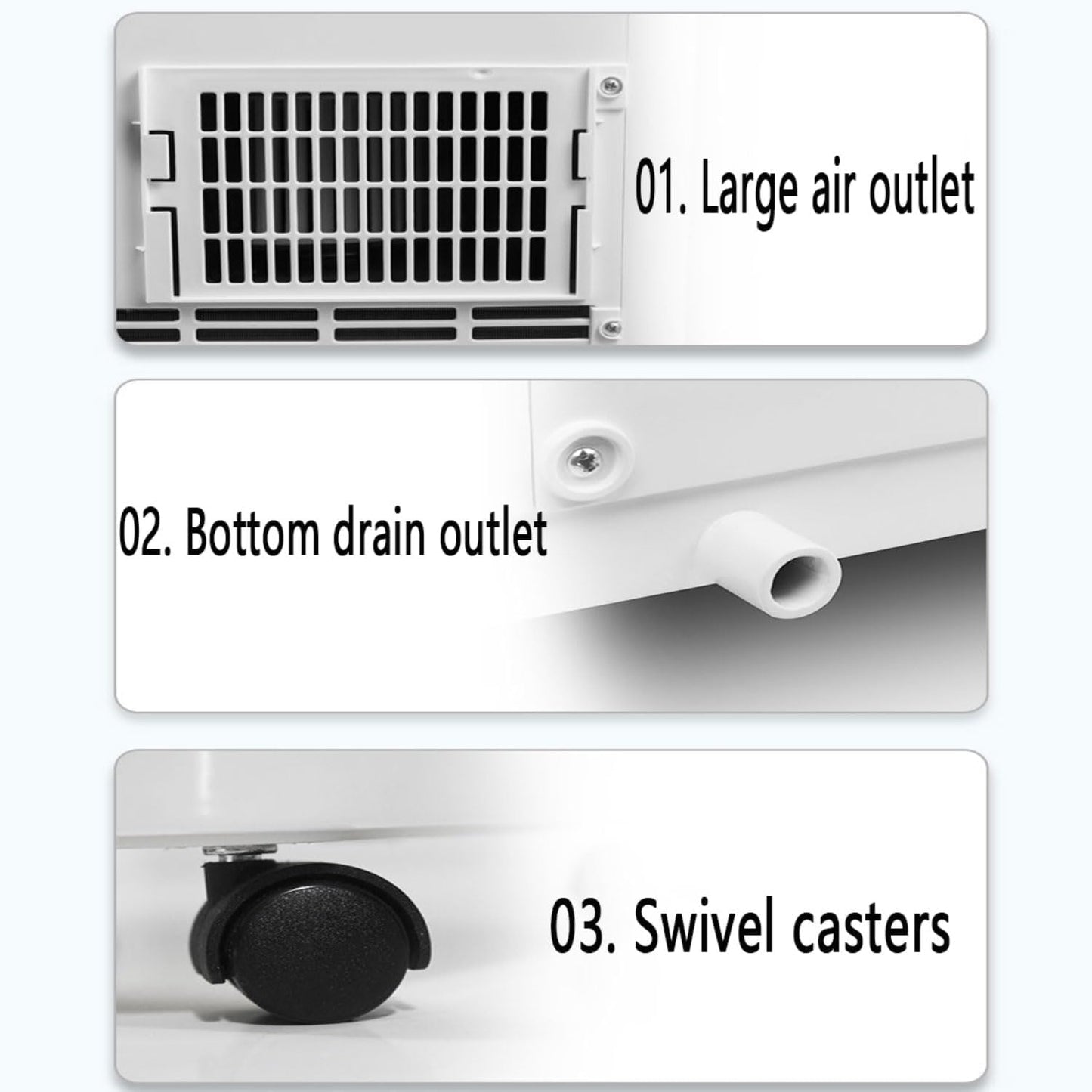  Climatiseur Portable Avec Ventilateur Et Déshumidificateur, Fonctionnement Silencieux Pour Les Chambres Jusqu'à 450 Pieds Carrés, Kit D'installation De Fenêtre Complet Pour Le Refroidissement à Domici