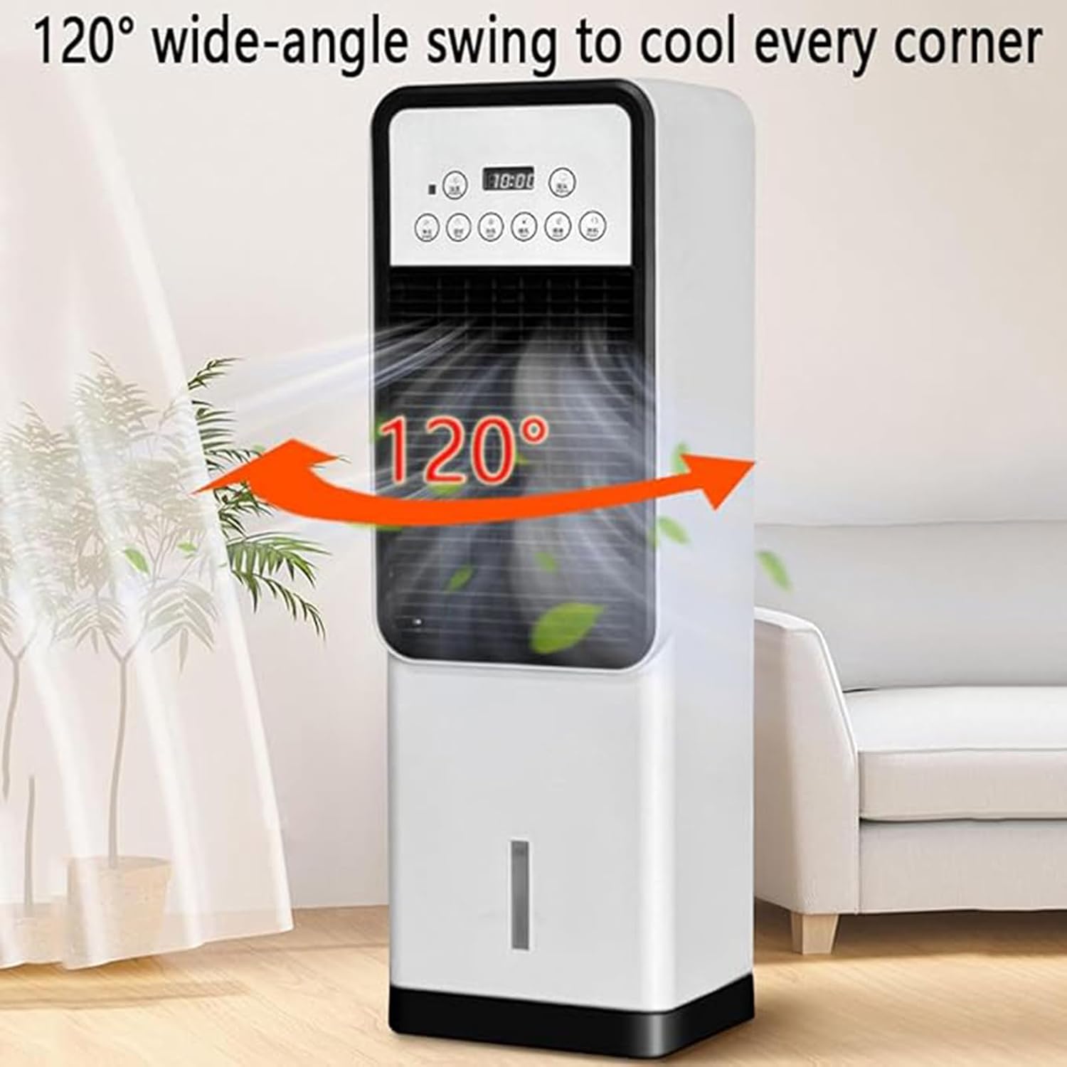 GENERIC Refroidisseur D'air Portable, Ventilateur De Refroidissement évaporatif 3-en-1 Avec Réservoir 1.2L, 4 Modes, Télécommande, Mode De Sommeil Silencieux Pour Le Bureau à Domicile De Chambre à Coucher, Pa