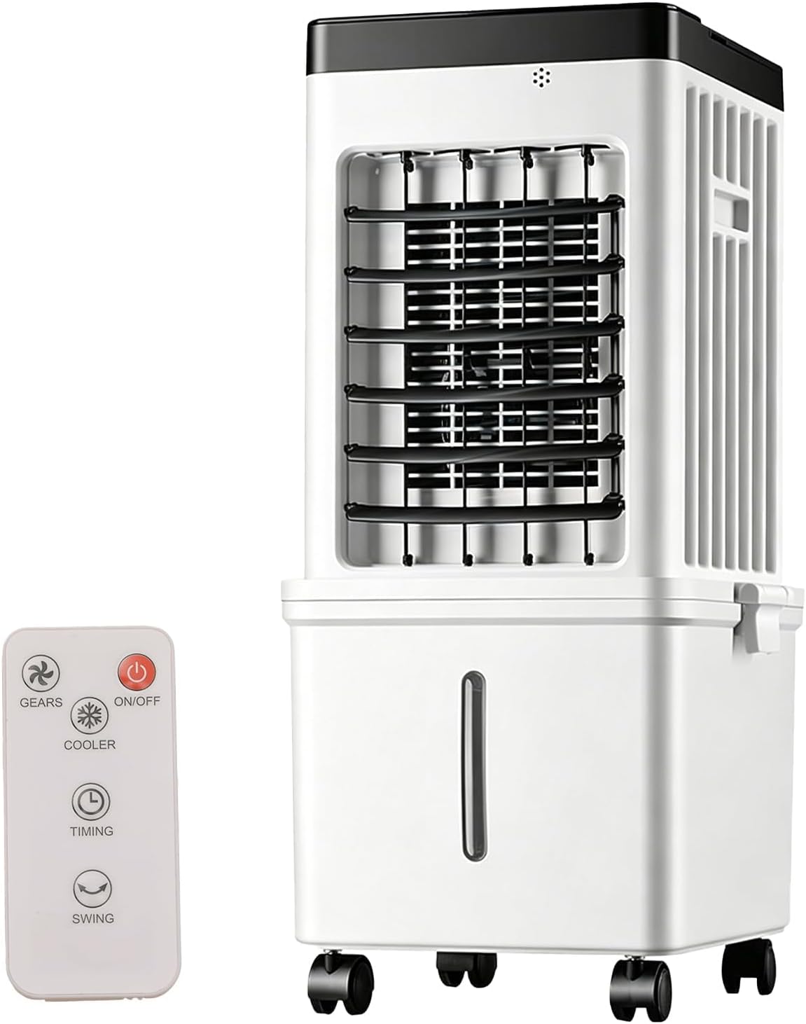  Climatiseur Mobile Sans Évacuation 15L, 3-en-1 Rafraîchisseur D'Air Évaporatif Silencieux Avec Télécommande, Ventilateur Brumisateur & Humidificateur, 3 Modes, Oscillation 120°, Pour Maison Bureau