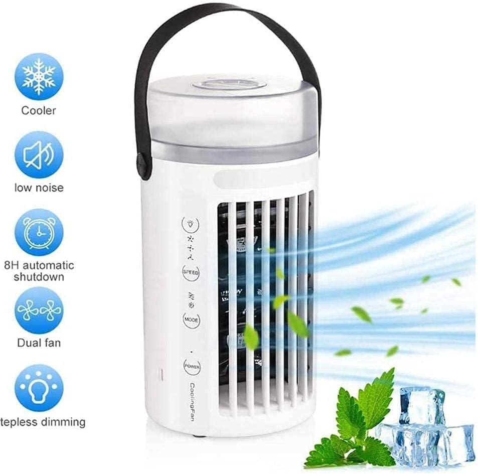 GENERIC Refroidisseur D'air Par évaporation Portable, Mini Climatiseur Personnel, Humidificateur Avec USB, Ventilateur De Refroidissement De Bureau à 3 Vitesses Pour La Maison Et Le Bureau