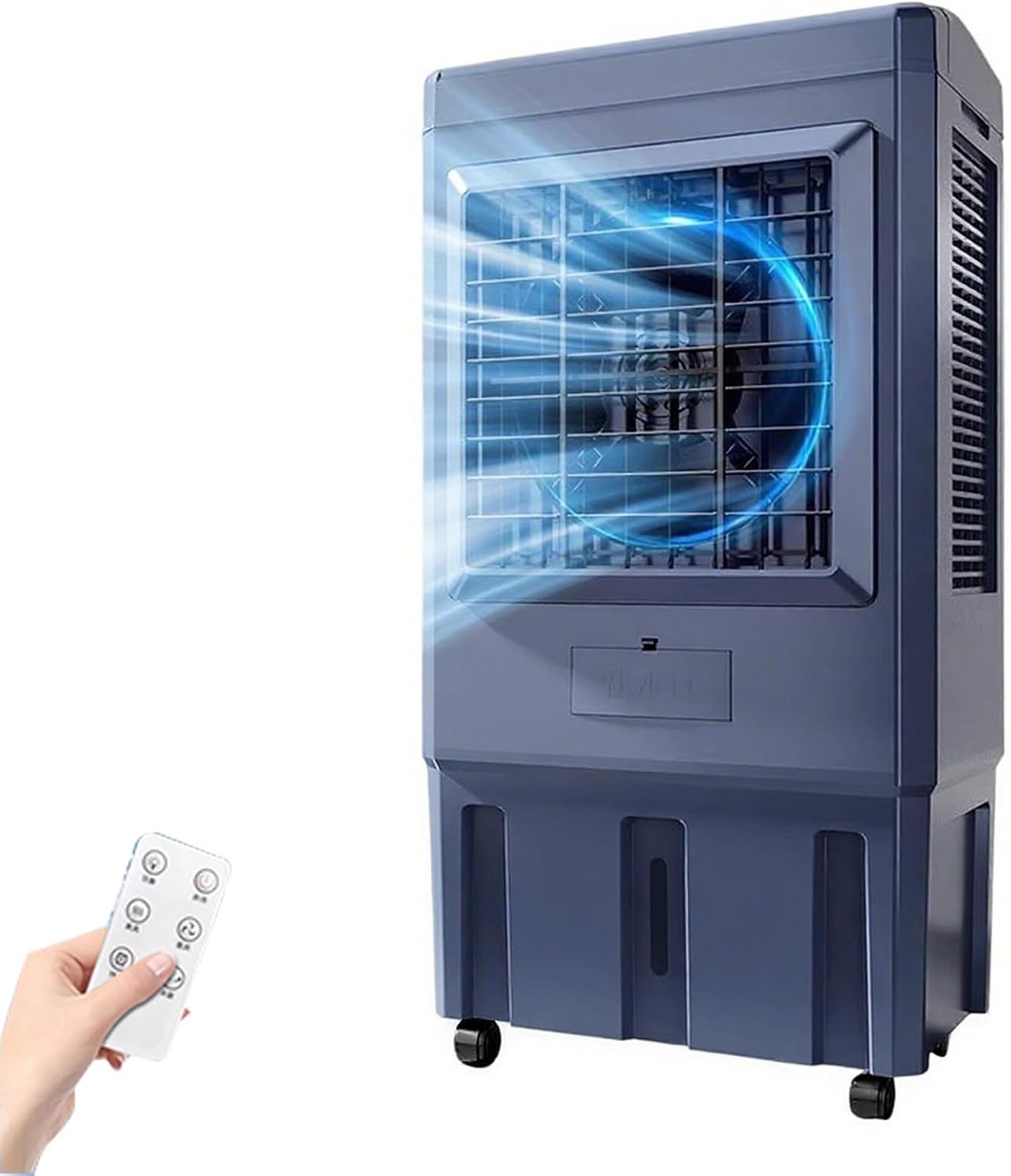 GENERIC Glacière De Marais 6500 CFM, Refroidisseur D'air Par évaporation Avec Réservoir De 70/80 L, 4 Blocs De Glace, Oscillation De 110°, 3 Vitesses Pour Garage, Usage Commercial, Industriel