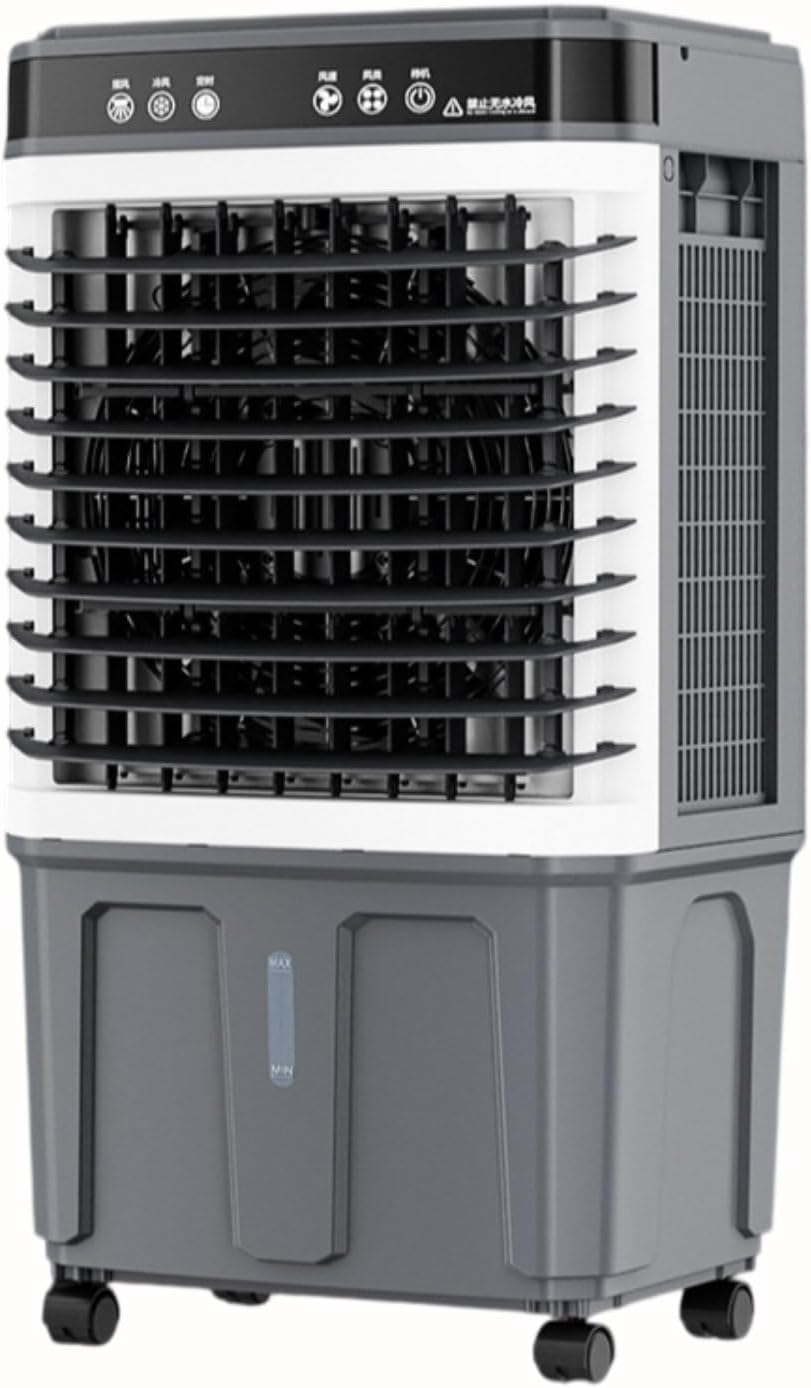 GENERIC Refroidisseur D'air évaporatif Portable Pour Grandes Pièces, Garages Et Terrasses, Refroidisseur De Type Marais Avec 3 Vitesses, Minuterie 12 H, Grand Réservoir, Oscillation à 120°, Sans Tuy