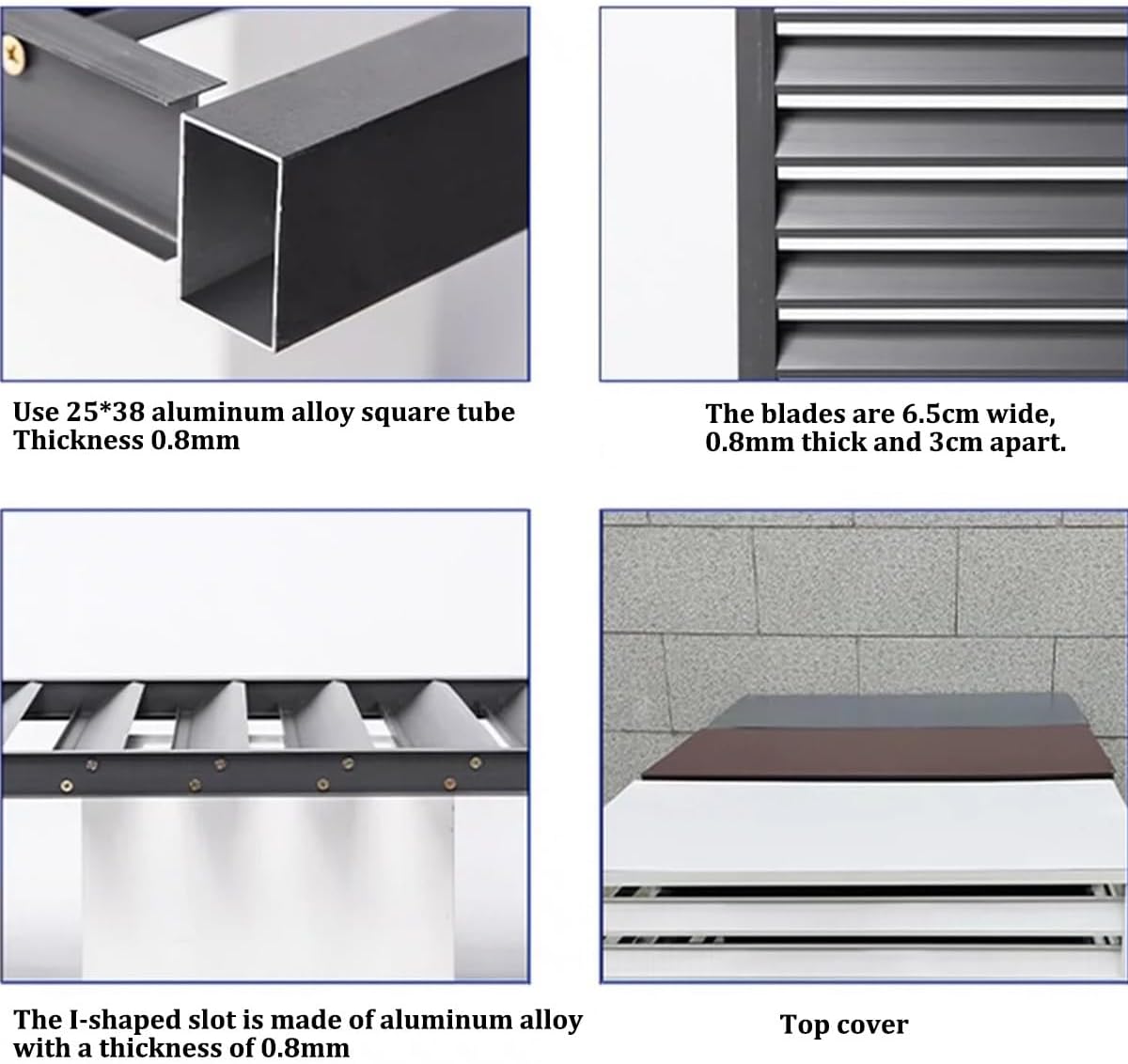 GENERIC Housse De Protection Pour Climatiseurs Et Pompes à Chaleur En Alliage D'aluminium - Solution De Rangement D'extérieur - Marron - 110 X 60 X 80 Cm
