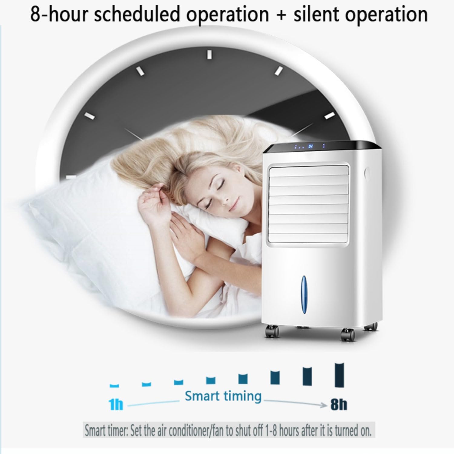 GENERIC Refroidisseur D'air évaporatif Portable Avec 3 Modes Et 3 Vitesses, Réservoir De 10 L, Minuterie De 8 H, Ventilateur De Refroidissement Pour La Maison, La Chambre Ou Le Bureau