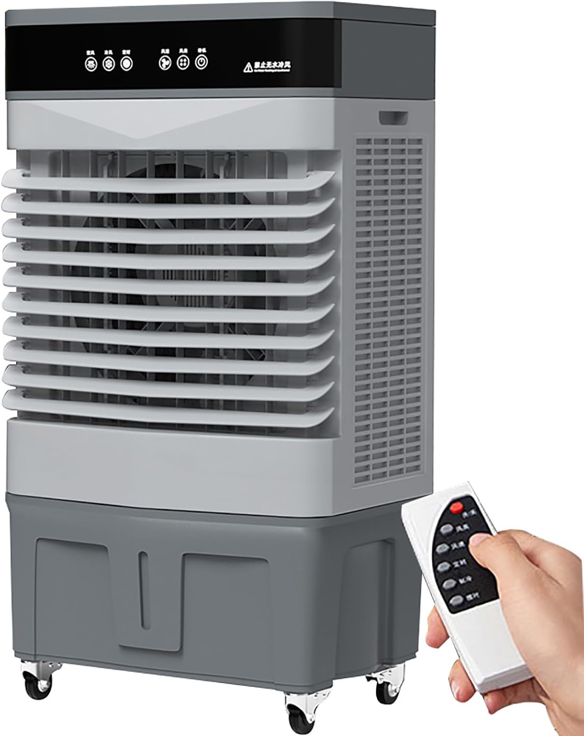 GENERIC Refroidisseur D'air Par évaporation Industriel Avec Oscillation à 120°, 3 Vitesses, 4 Blocs De Glace, 4 Roues Universelles Pour Intérieur Et Extérieur