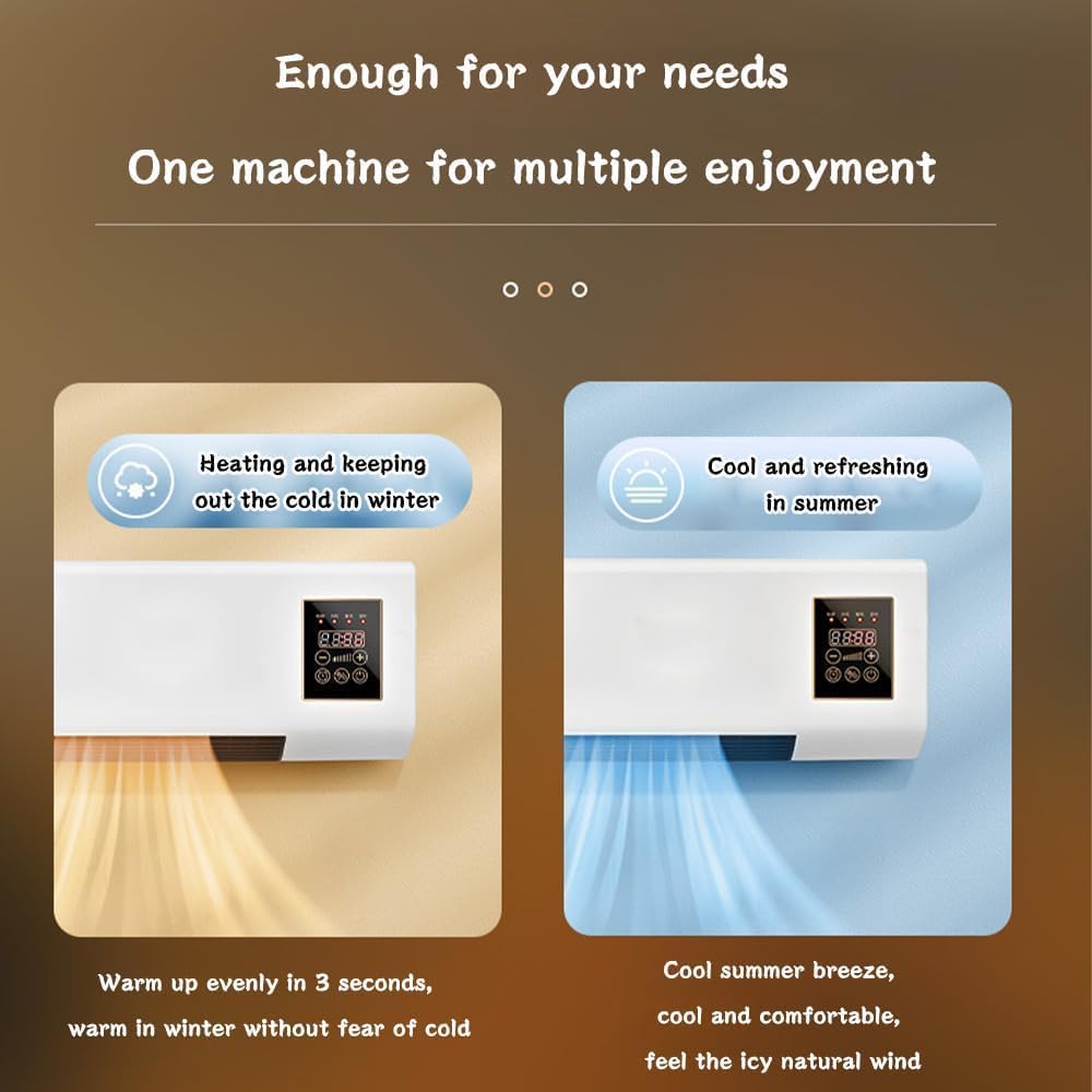  Mini Climatiseur Portable Avec - Unité De Télécommande Murale De Réfroirissement/Chauffage Pour La Maison, La Chambre, Le Salon Ou Le Bureau