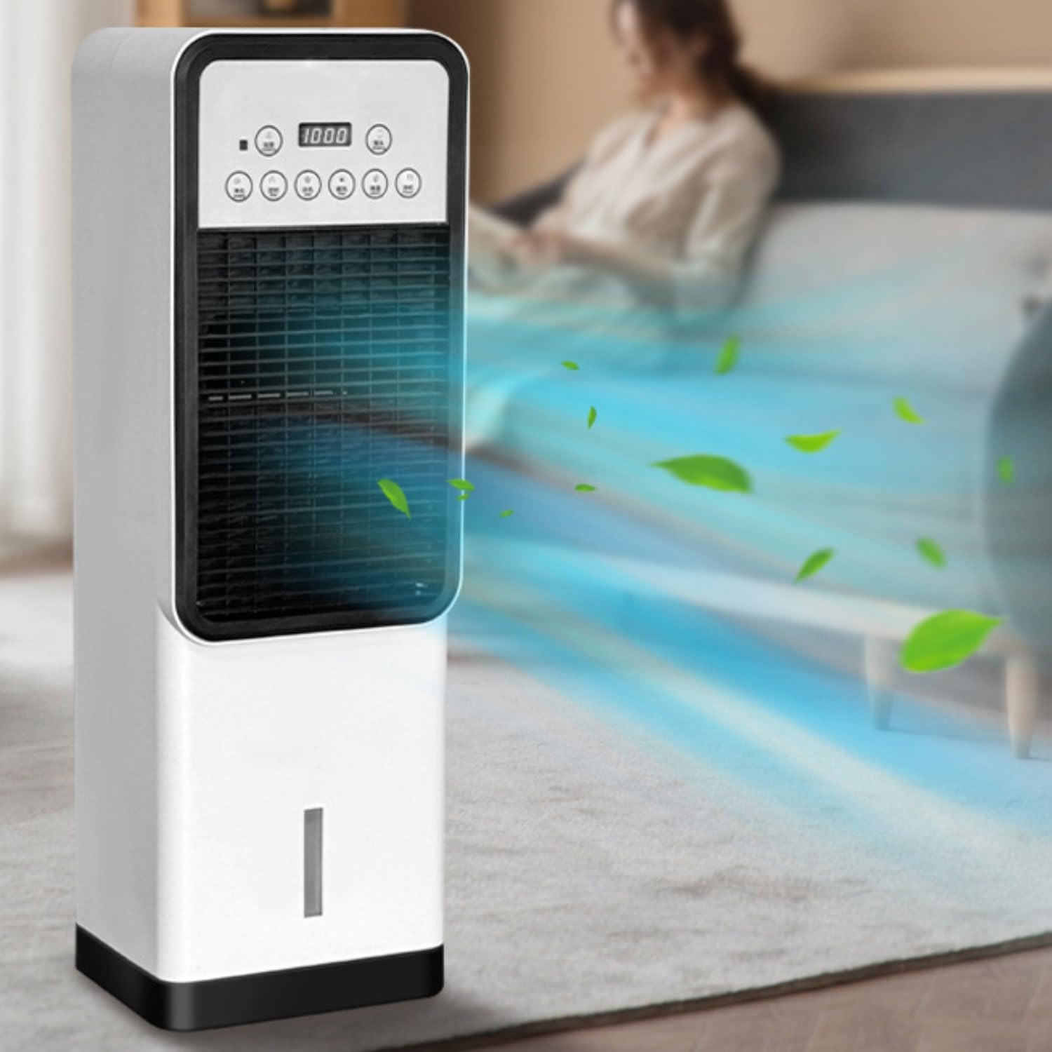 GENERIC Climatiseur Portable 3 En 1 Avec Réservoir De 3 L, 4 Modes Et 3 Vitesses, Minuterie De 12 H, Climatiseur Portatif Au Sol Pour Chambre Intérieure