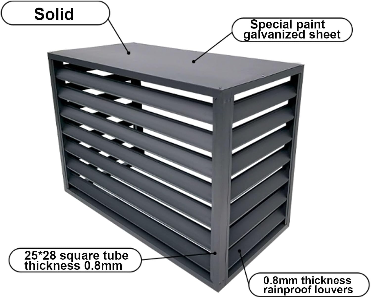 GENERIC Housse En Aluminium Pour Climatiseurs Mini Unités Séparées, Résistante Aux Intempéries Et Au Vol, Protection Extérieure Durable Pour Pompes à Chaleur Et Unités De Climatisation, Bouclier En Aluminium