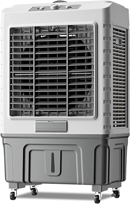  Refroidisseur D'air Par évaporation Avec Réservoir D'eau De 55 L, Air Conditioner Oscillation à 120°, 3 Vitesses, Pour Chambre, Terrasse, Garage
