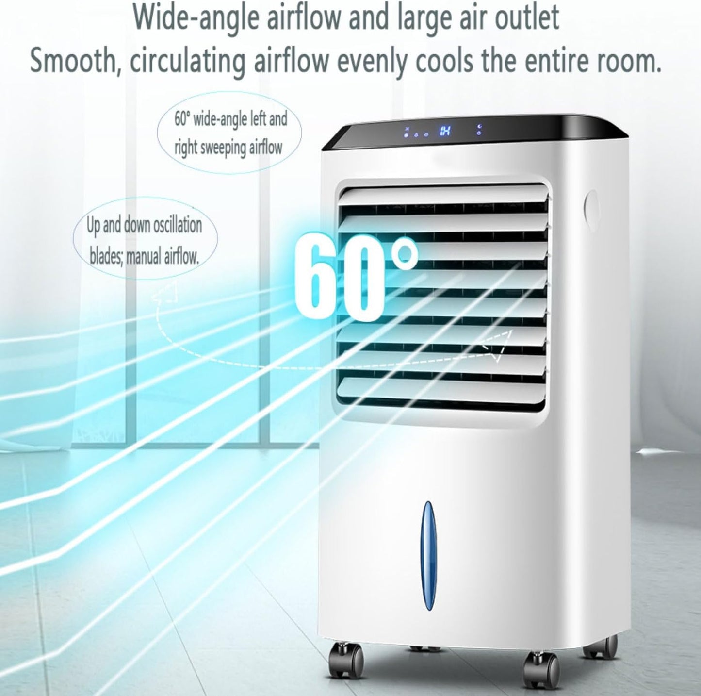 GENERIC Refroidisseur D'air évaporatif Portable Avec 3 Modes Et 3 Vitesses, Réservoir De 10 L, Minuterie De 8 H, Ventilateur De Refroidissement Pour La Maison, La Chambre Ou Le Bureau