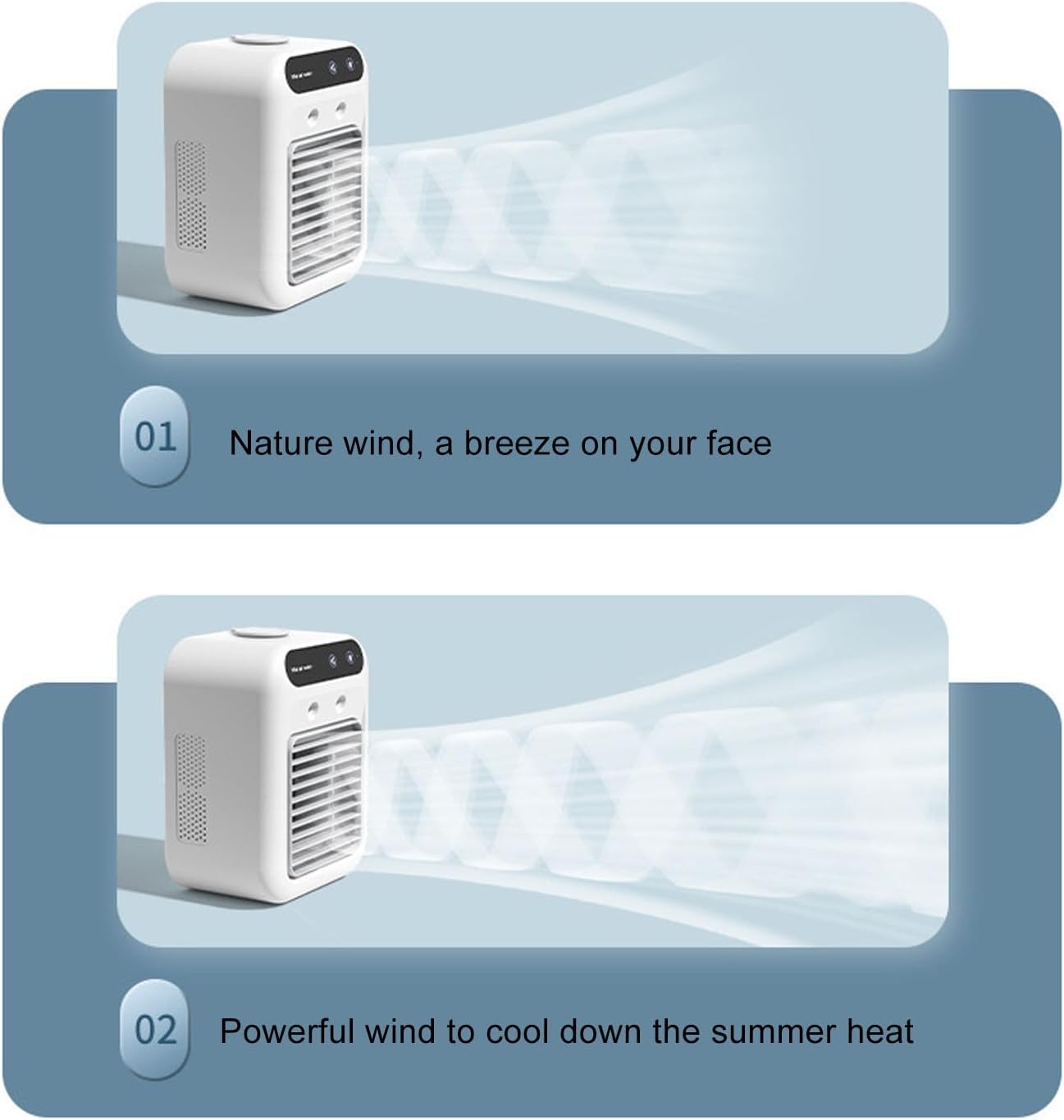  Cocoarm Ventilateur De Climatiseur Portable, Matériau ABS, Refroidissement Efficace, Capacité Du Réservoir De 500 Ml Pour Un Usage Personnel à Domicile, Bureau, Camping-car