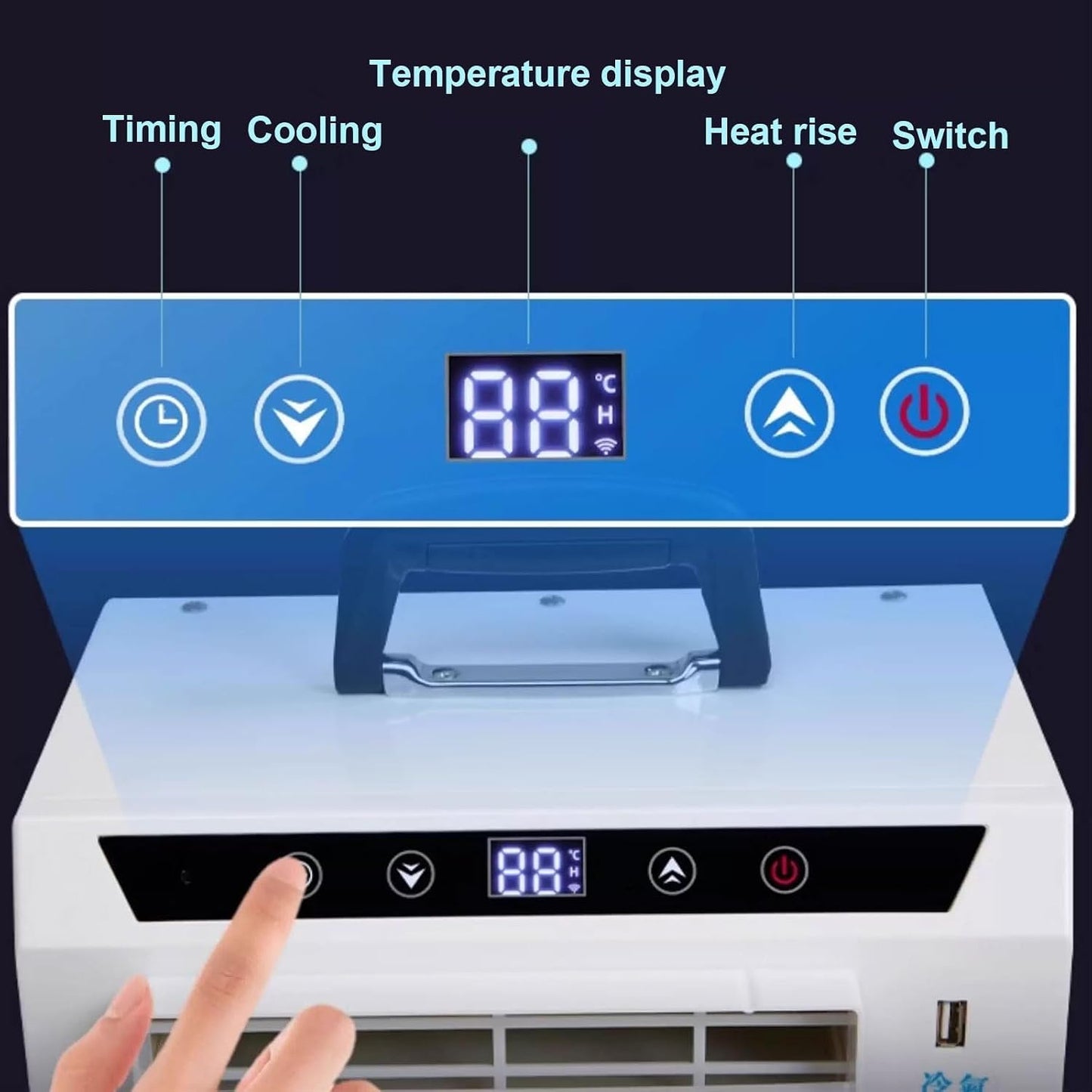 3000 BTU Split AC Pour VR, Refroidisseur De Chambre Compact Avec Contrôle Tactile, Minuterie 12H, Filtre Lavable Et Poignée Portable Pour Le Camping à Domicile