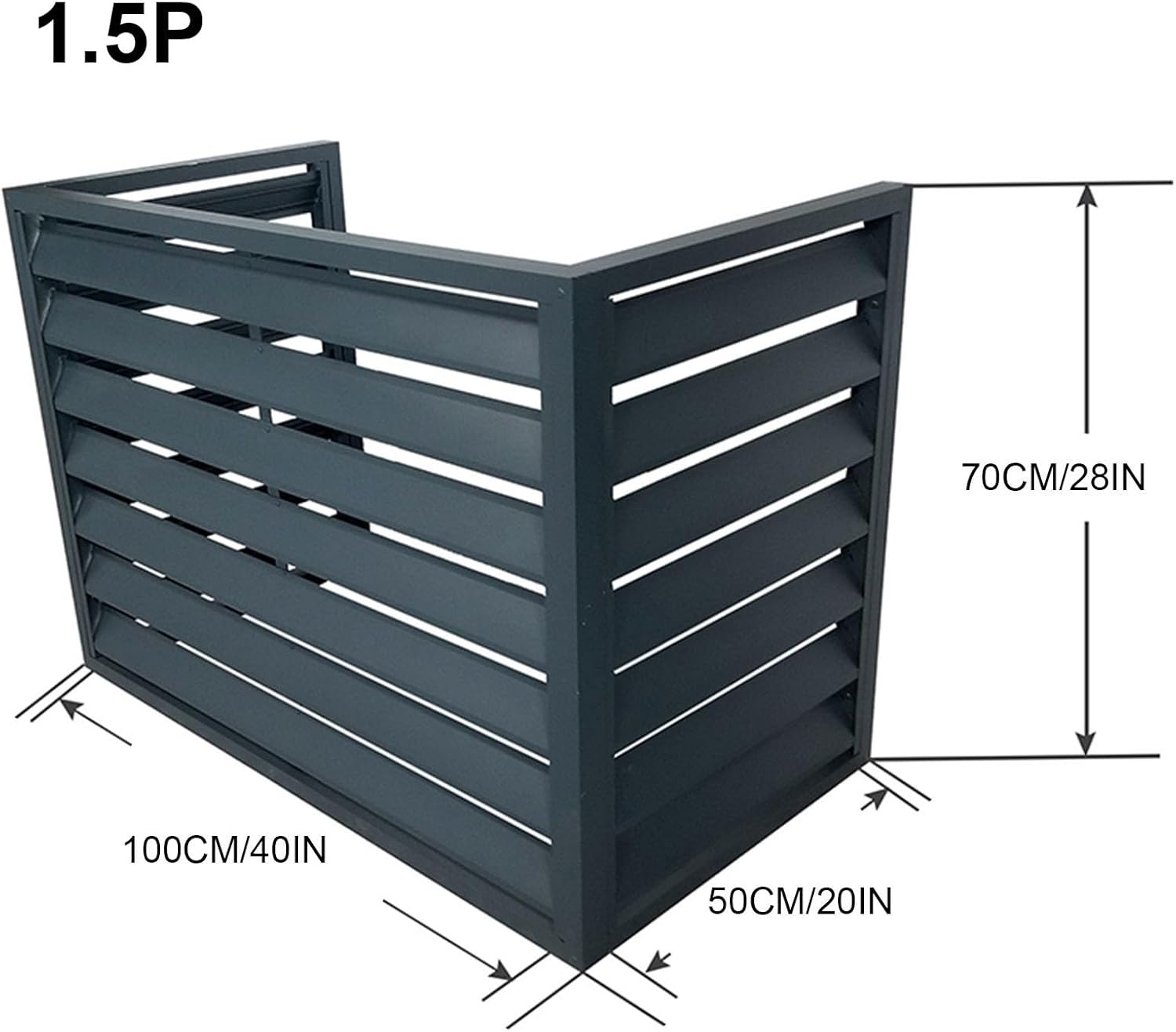 GENERIC Housse De Protection Pour Climatiseur D'extérieur – Protection En Aluminium Pour Pompe à Chaleur – Résistante Aux Intempéries – Motif Clôture à Cacher