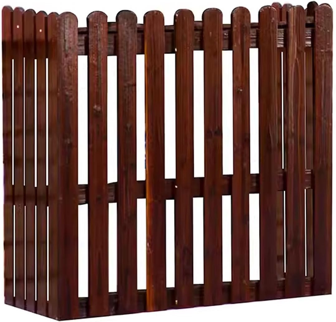  Housse De Protection Pour Climatiseur Extérieur - Boîtier En Bois Pour Pompe à Chaleur, Protection Contre Les Intempéries Pour Pompes à Chaleur Et Climatiseurs - Marron 1