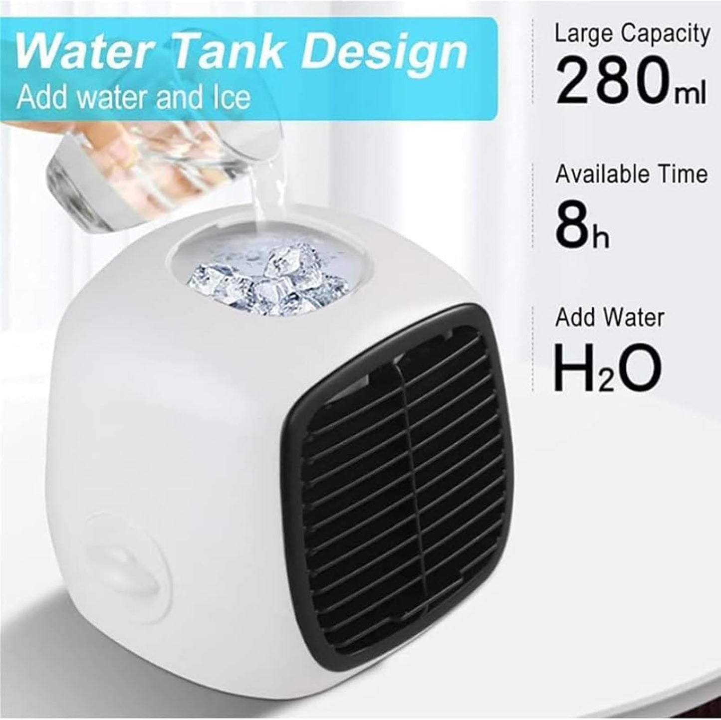 GENERIC Refroidisseur D'air Portable Et Humidificateur, Ventilateur 4 En 1 Par évaporation Pour La Maison, Le Bureau, Le Bureau, Sans Danger Pour Les Enfants Et Les Animaux Domestiques