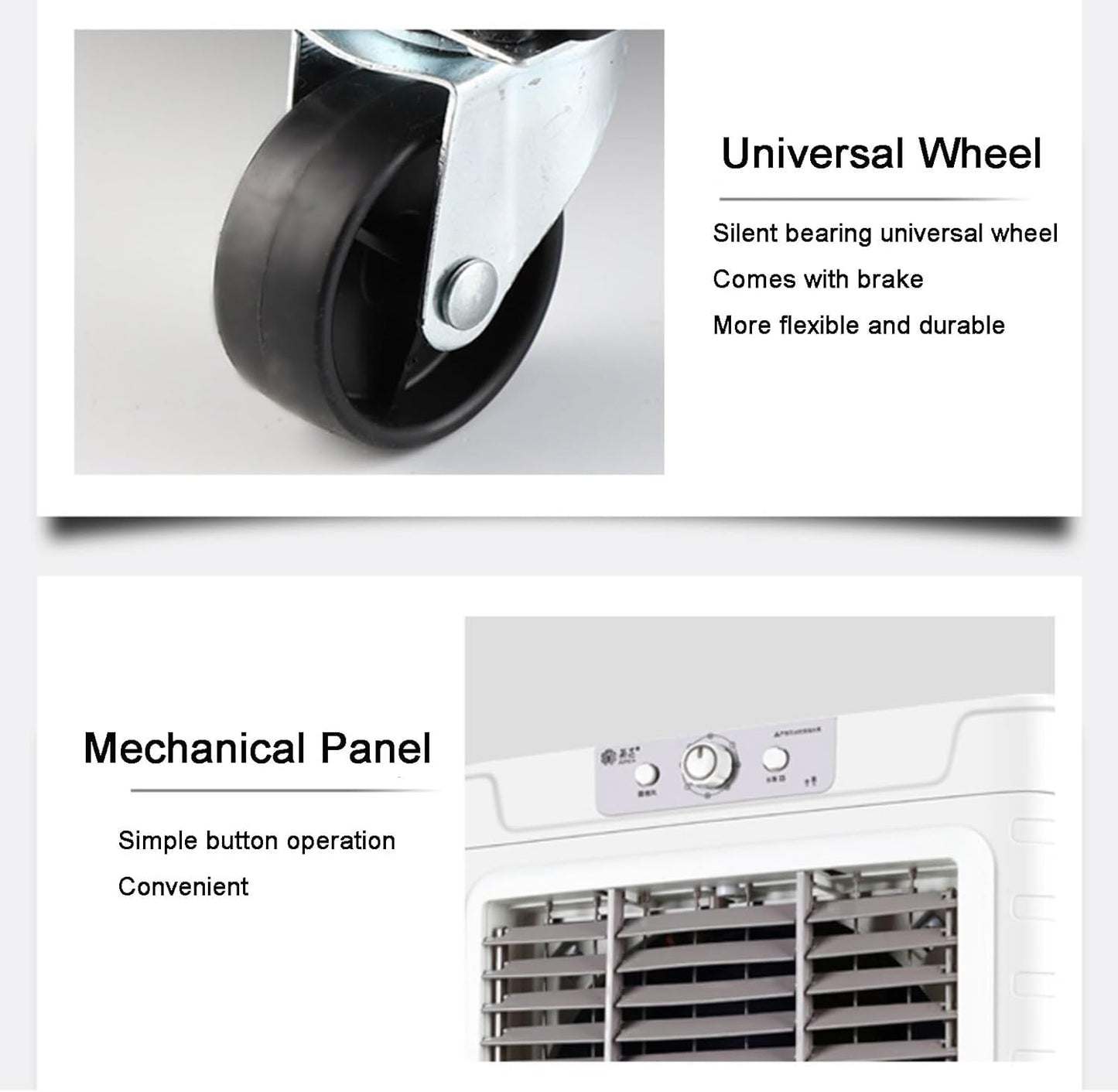 GENERIC Ventilateur De Refroidissement Par évaporation Industriel, Refroidisseur Mobile De Marais De 50L Avec 3 Vitesses, Volume D'air élevé Pour Les Usines, Entrepôts, Ateliers, Grands Espaces, Conception à