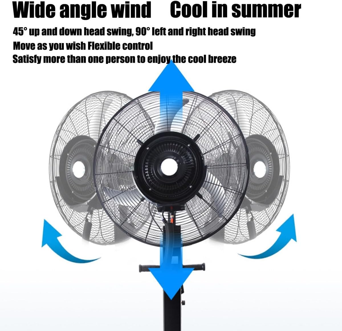 GENERIC Grand Refroidisseur D'air Par évaporation Avec Réservoir De 42 L, Ventilateur De Brume Réglable à 3 Vitesses Pour Terrasse, Jardin Et Atelier, Refroidissement Puissant